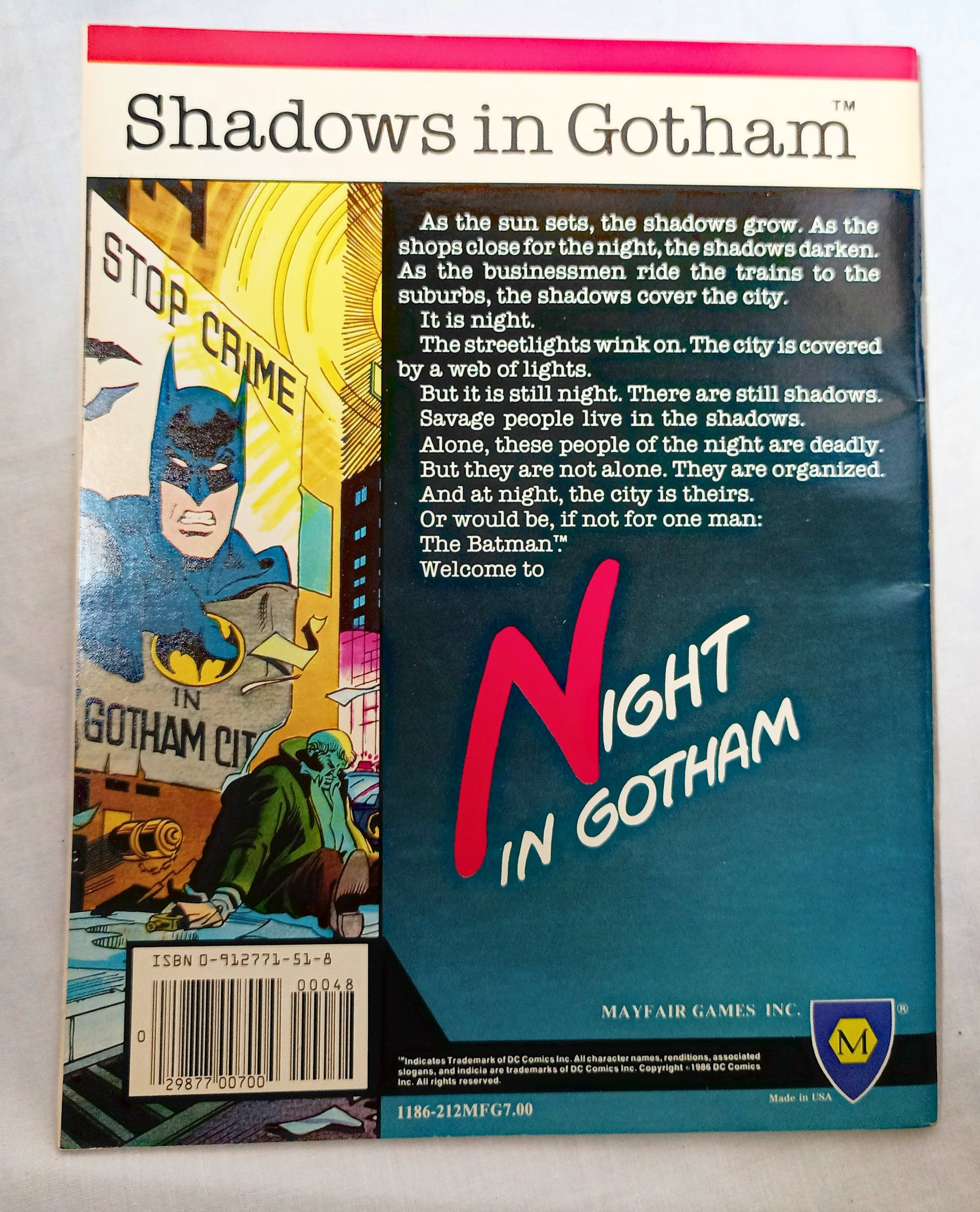 Heroes Role Playing Module – Night In Gotham RPG 1986 DC Comics - TulipStuff