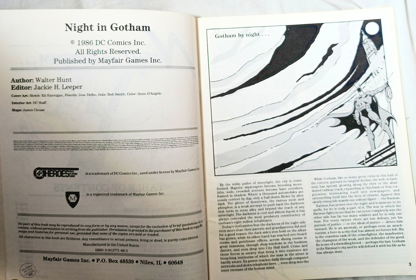 Heroes Role Playing Module – Night In Gotham RPG 1986 DC Comics - TulipStuff