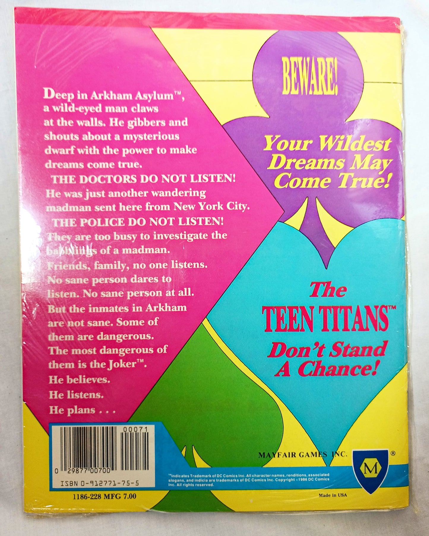 Heroes Role Playing Module – The Joker: Dream Machine RPG 1986 Sealed - TulipStuff