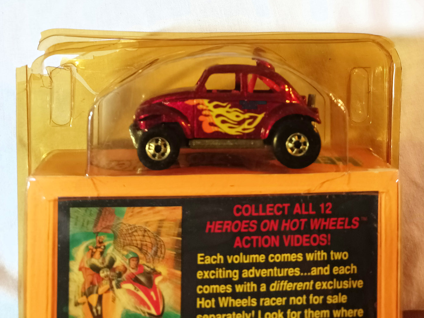 Heroes On Hot Wheels 2-Episode VHS w/ Purple VW Baja Bug Car 1991 - TulipStuff