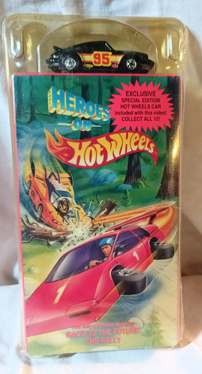 Heroes On Hot Wheels 2-Episode VHS with Porsche P-911 Car 1991 - TulipStuff