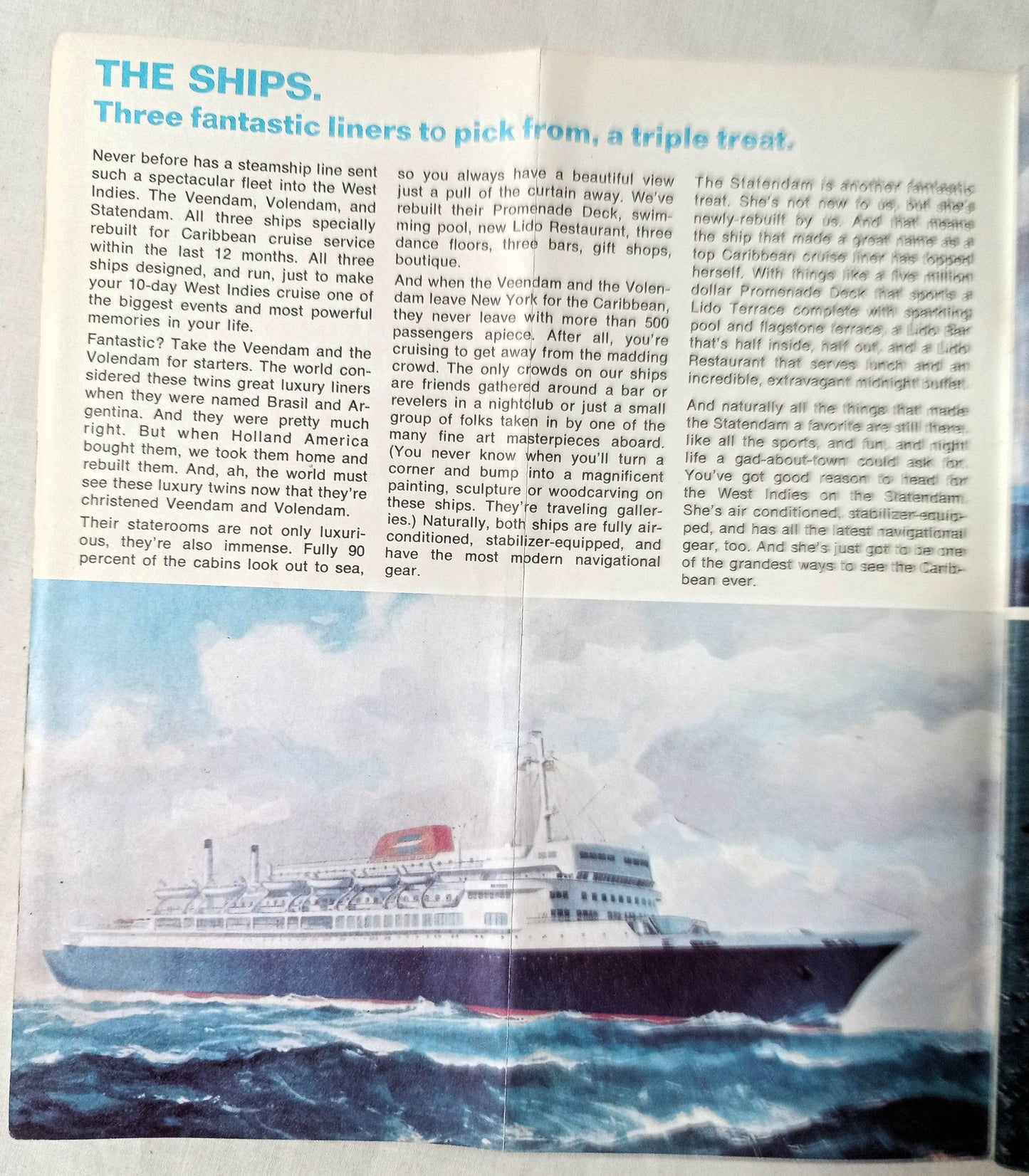 Holland America Veendam Volendam Statendam West Indies 1973 - TulipStuff
