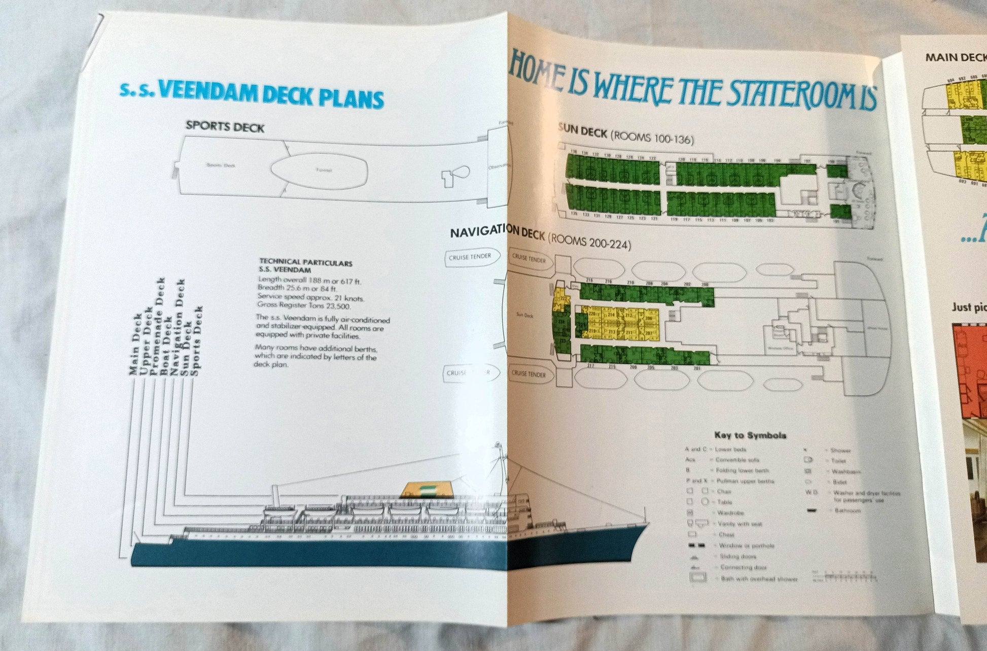 Holland America Cruises ss Veendam 1975 Caribbean Cruises from New York Brochure - Tuliptuff