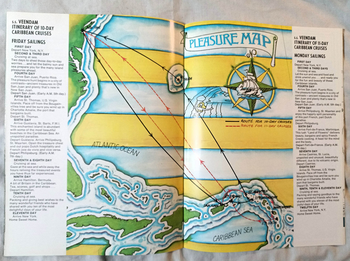 Holland America Cruises ss Veendam 1975 Caribbean Cruises from New York Brochure - Tuliptuff