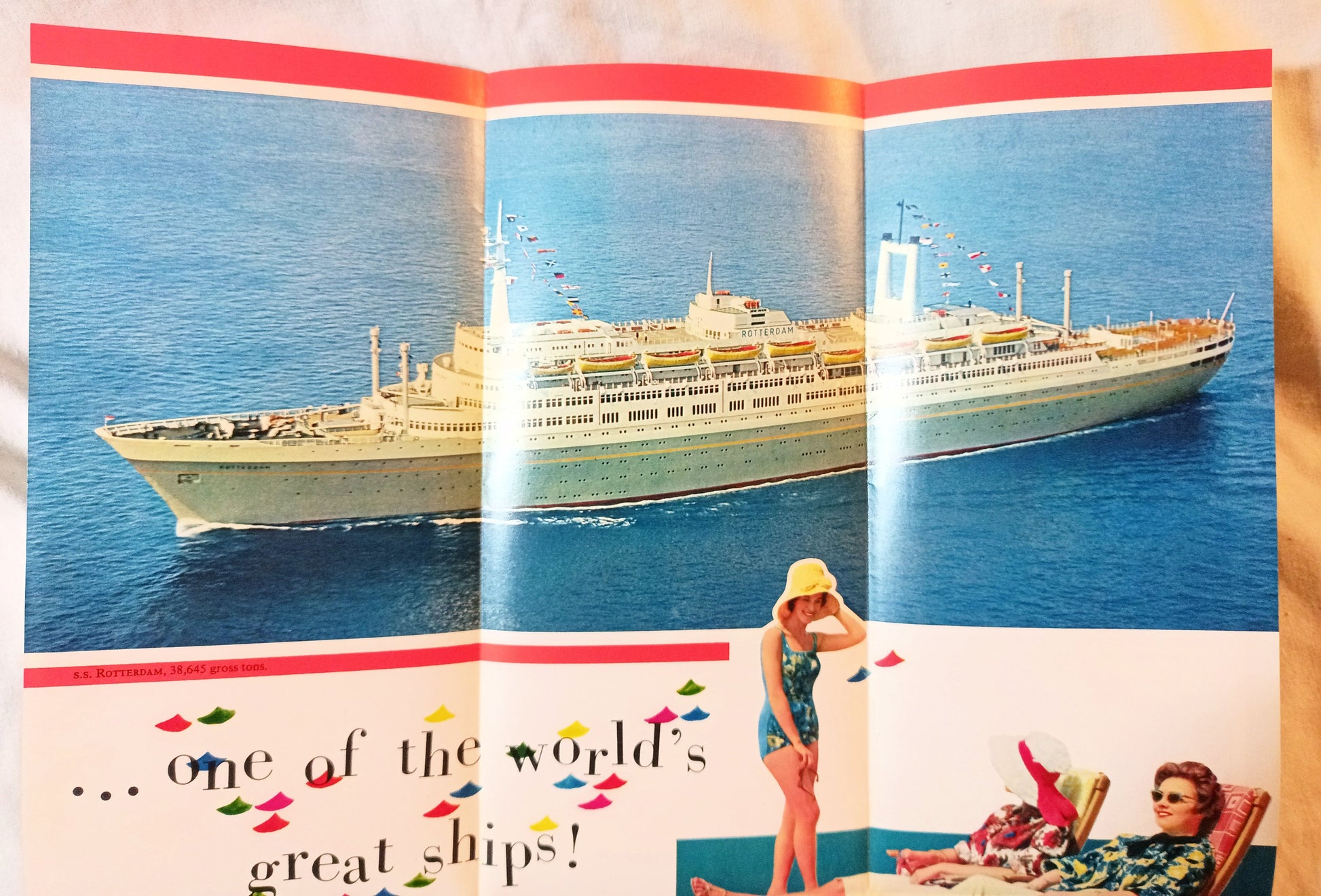 Holland America Line ss Rotterdam Cruise Ship Brochure 1962 - TulipStuff