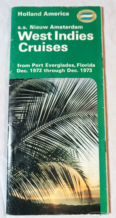 Holland America ss Nieuw Amsterdam 1972-73 West Indies Cruises Brochure - TulipStuff