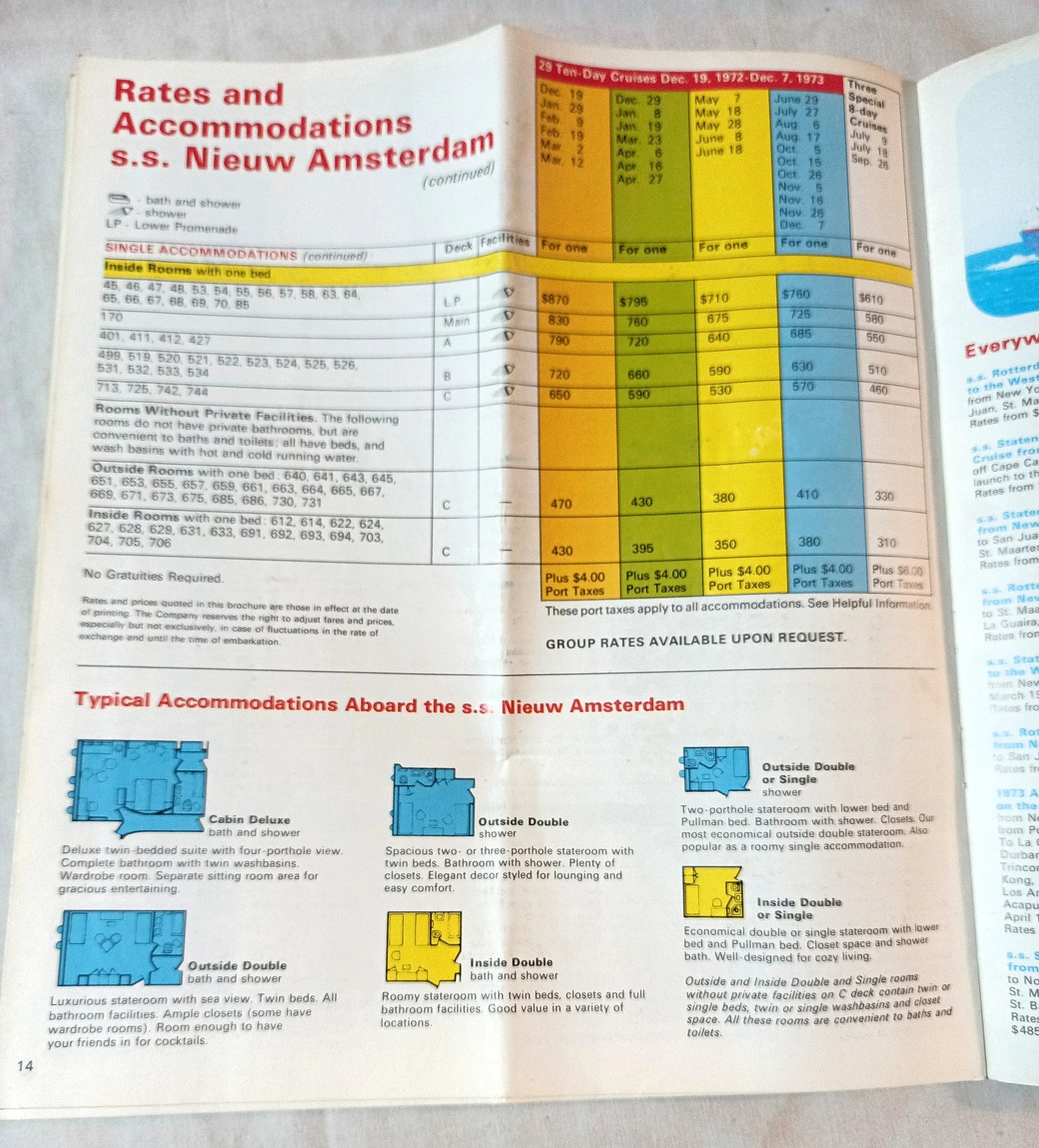 Holland America ss Nieuw Amsterdam 1972-73 West Indies Cruises Brochure - TulipStuff