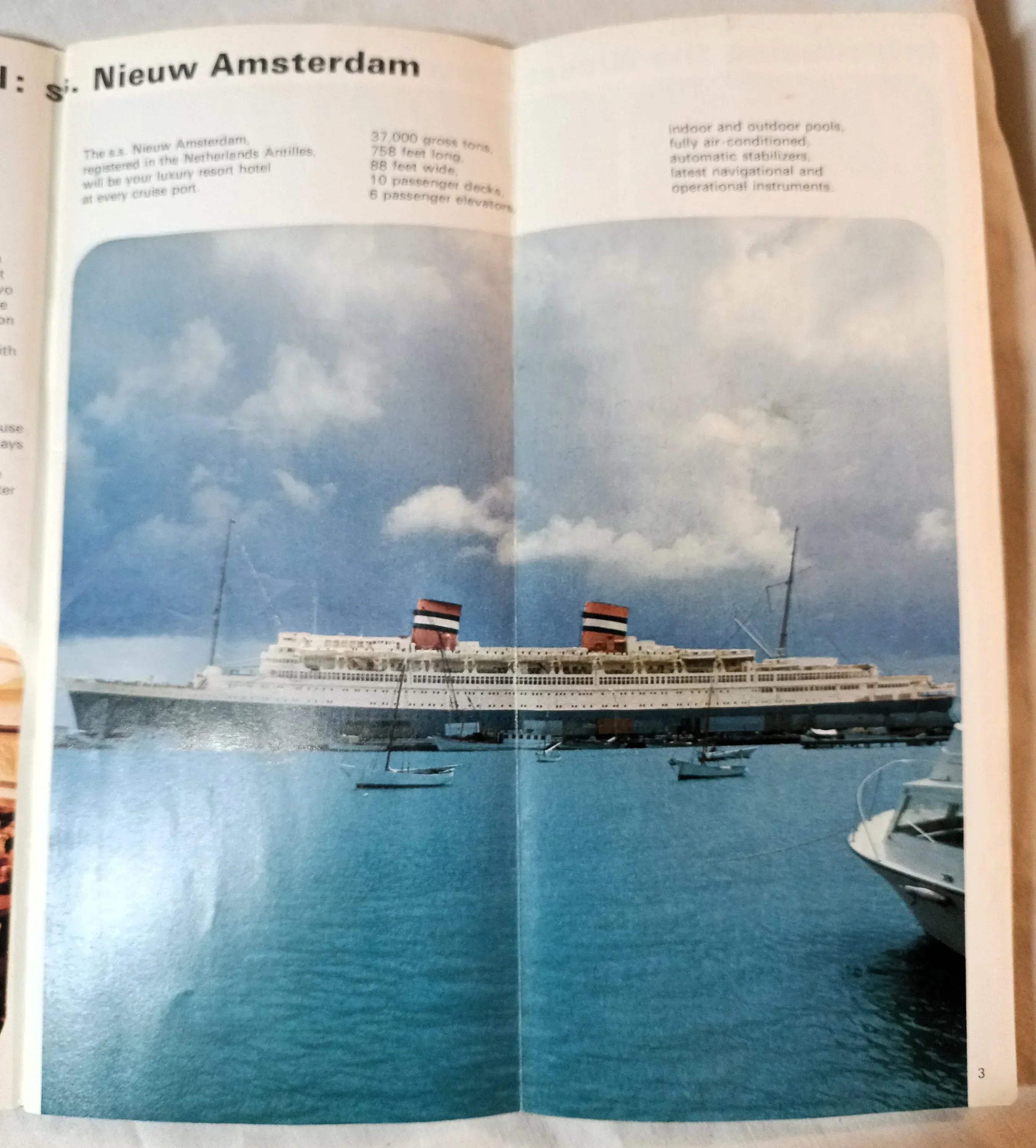 Holland America ss Nieuw Amsterdam 1972-73 West Indies Cruises