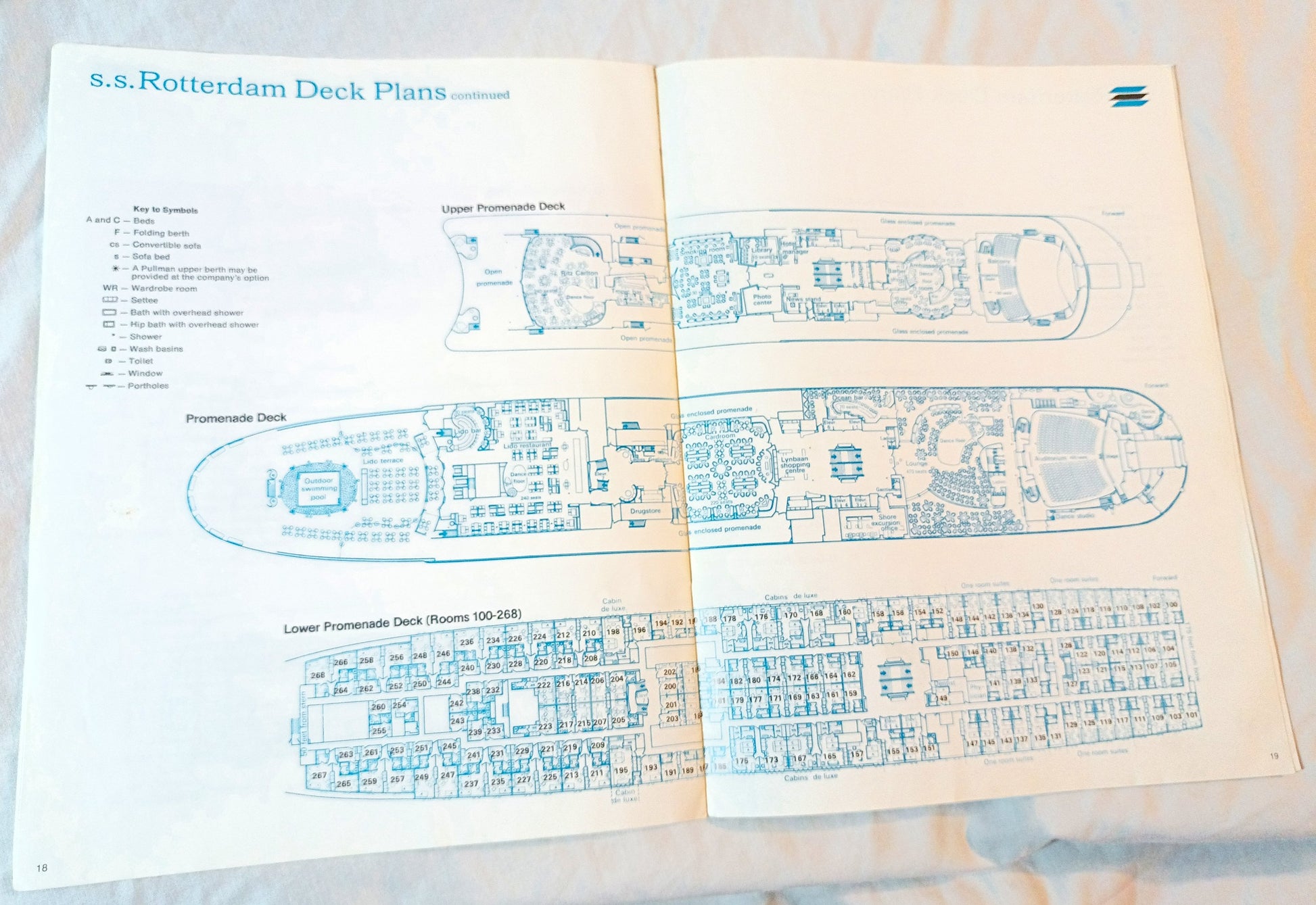 Holland America Cruises ss Rotterdam 1974 Nassau Bermuda Brochure - TulipStuff