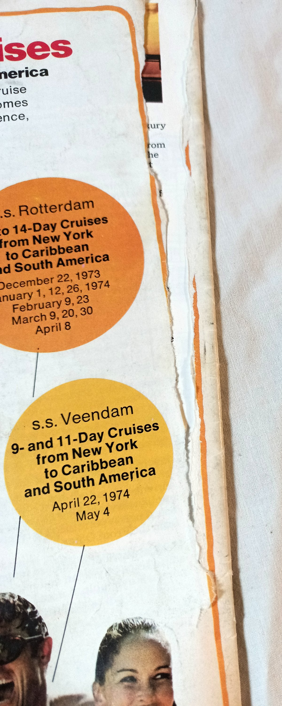 Holland America Cruises ss Rotterdam 1974 Nassau Bermuda Brochure - TulipStuff