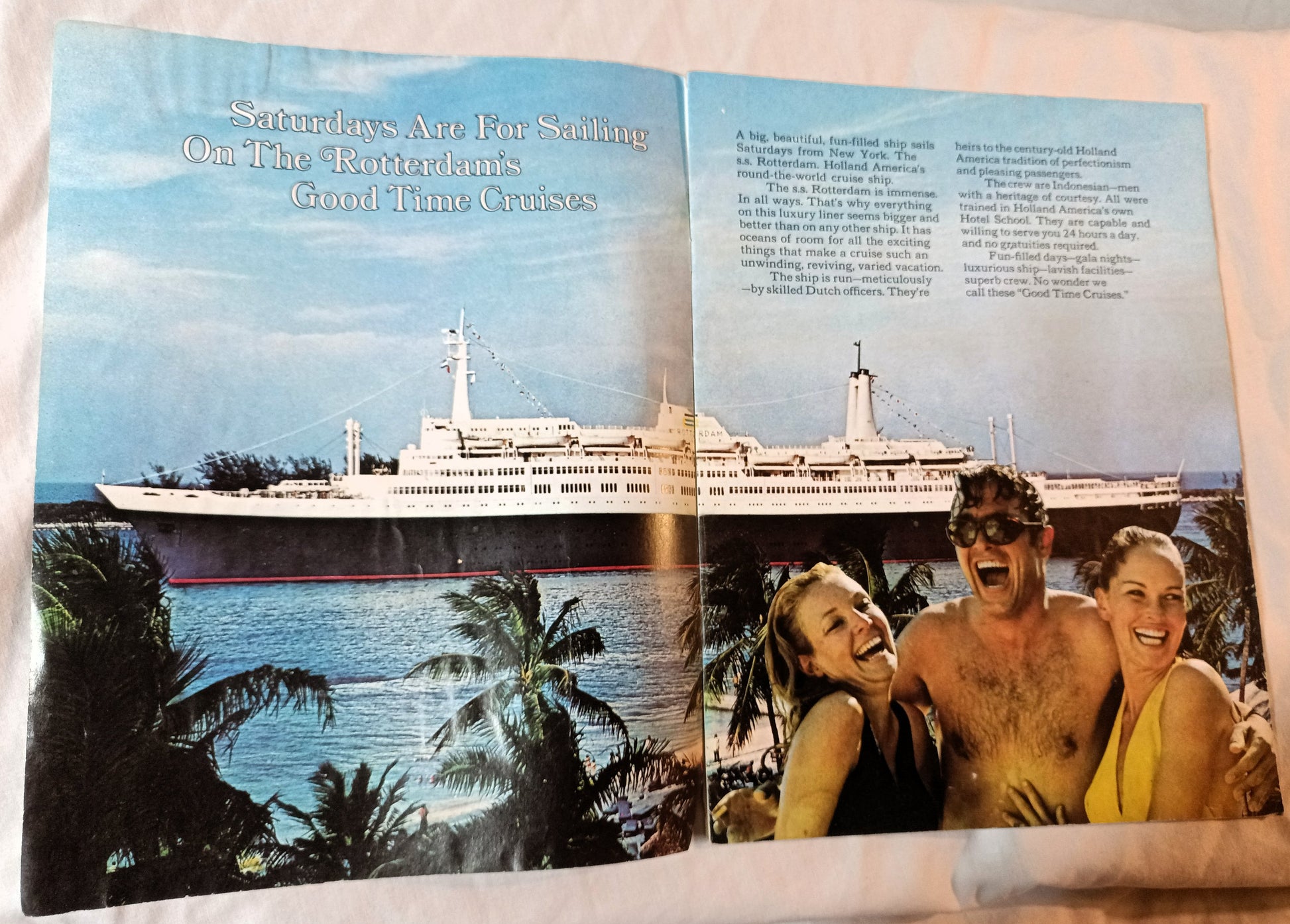 Holland America Cruises ss Rotterdam 1974 Nassau Bermuda Brochure - TulipStuff