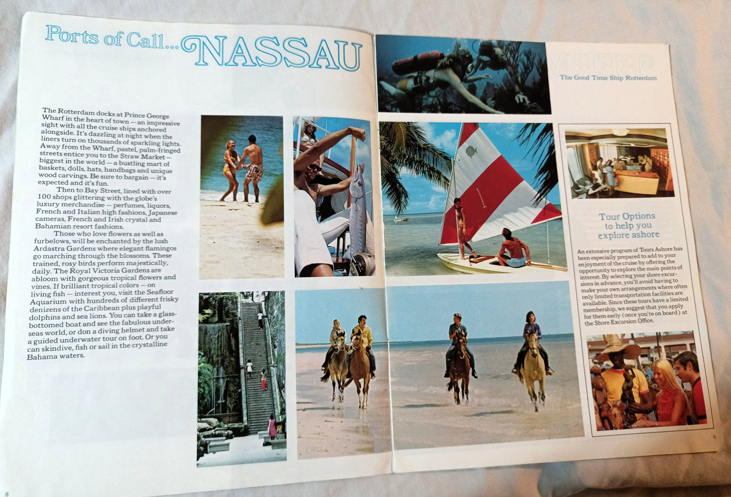 Holland America Cruises ss Rotterdam 1974 Nassau Bermuda Brochure - TulipStuff