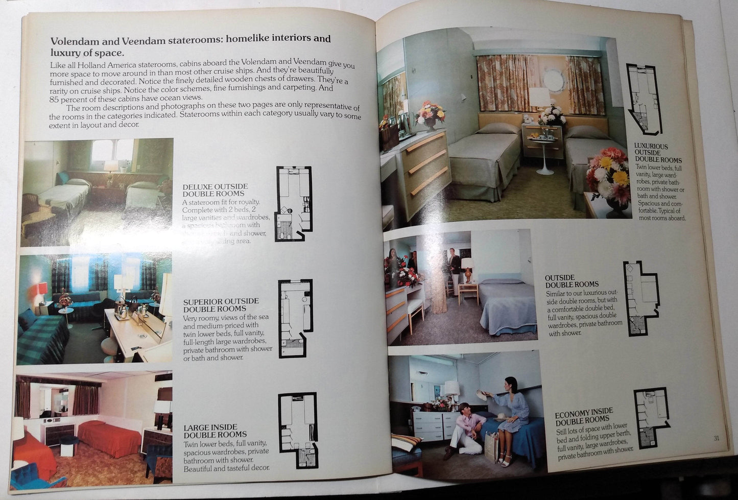 Holland America Rotterdam Veendam Volendam 1981 Caribbean Bermuda Brochure - TulipStuff