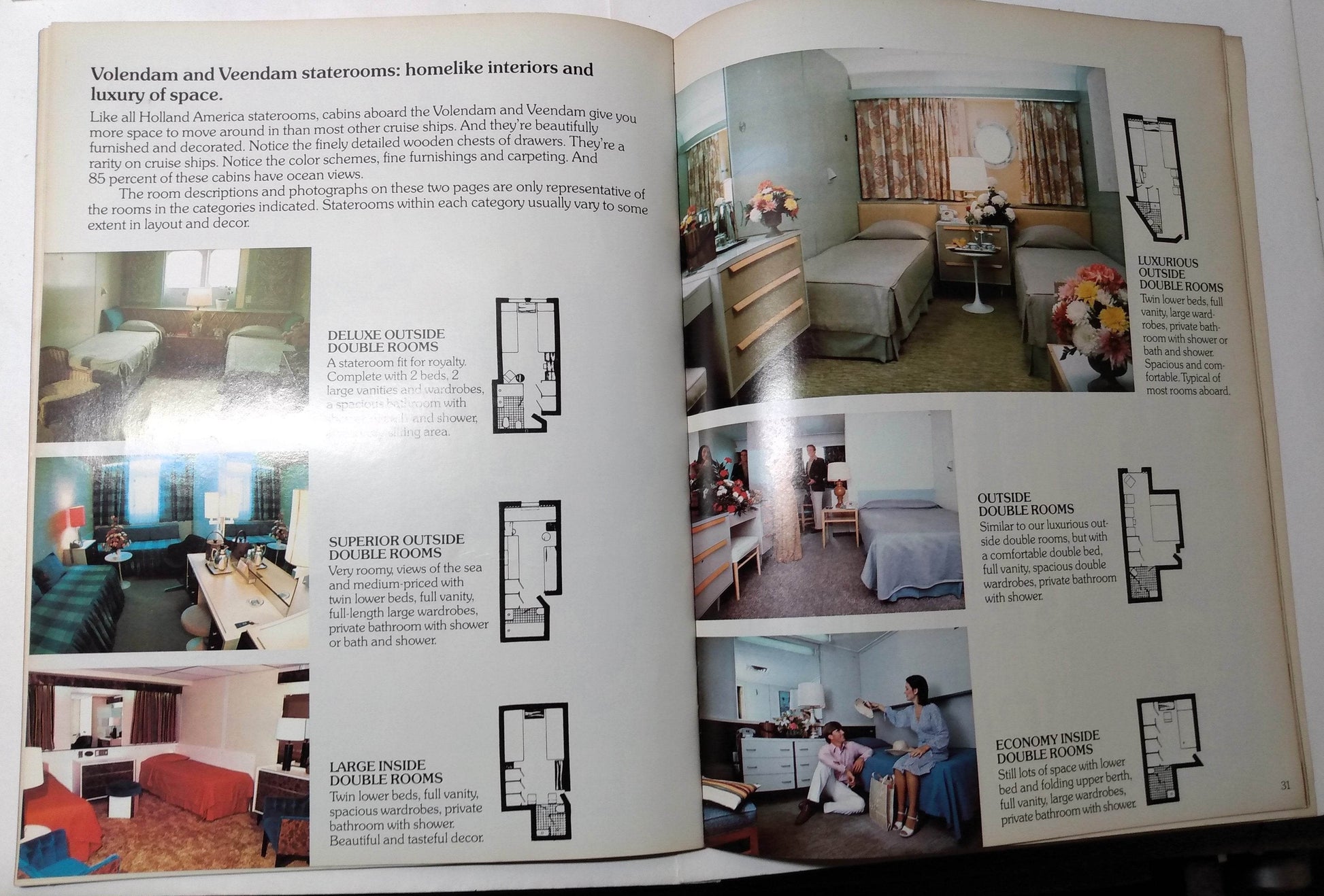 Holland America Rotterdam Veendam Volendam 1981 Caribbean Bermuda Brochure - TulipStuff