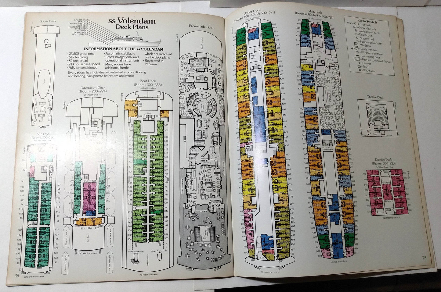 Holland America Rotterdam Veendam Volendam 1981 Caribbean Bermuda Brochure - TulipStuff