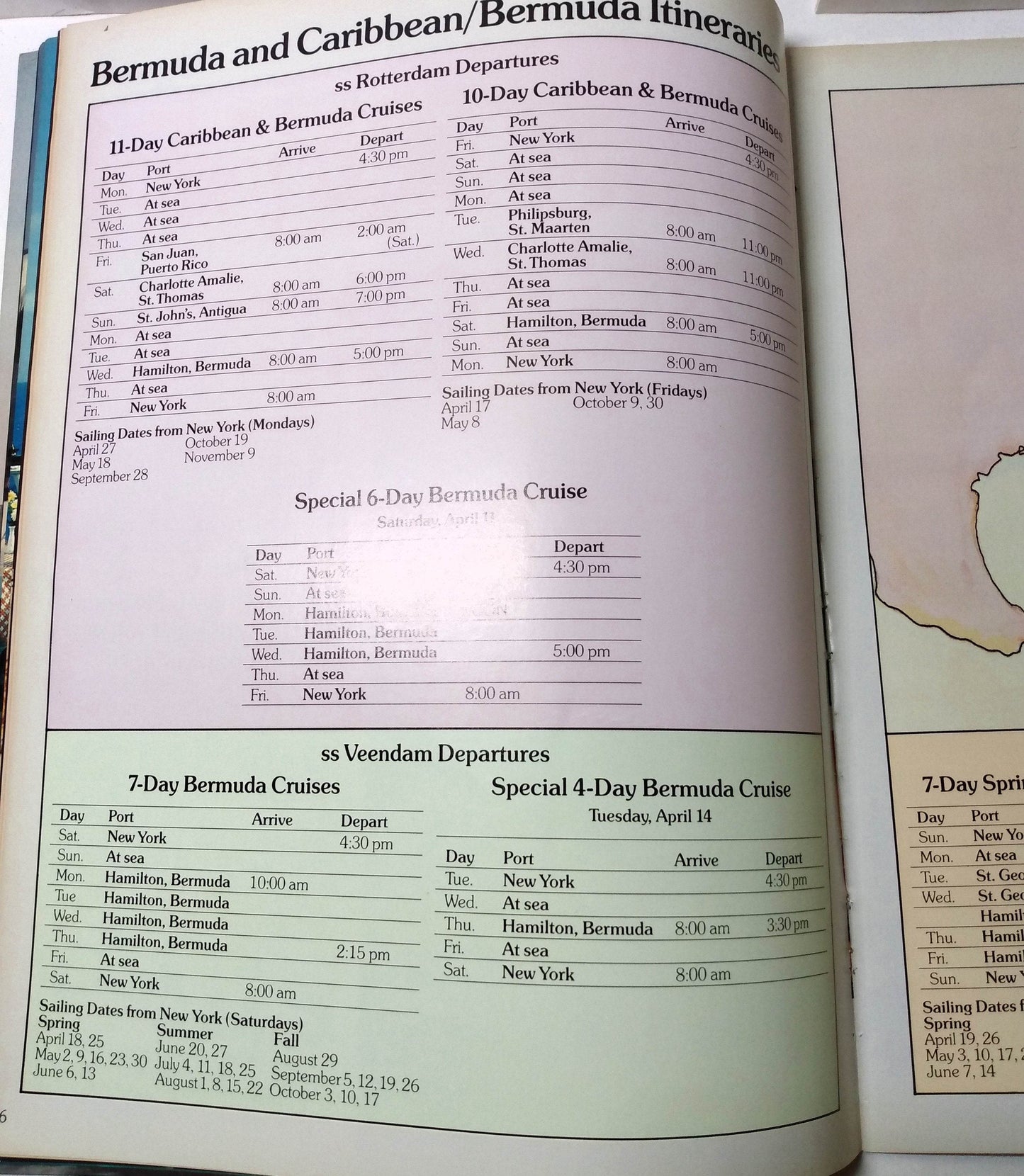 Holland America Rotterdam Veendam Volendam 1981 Caribbean Bermuda Brochure - TulipStuff