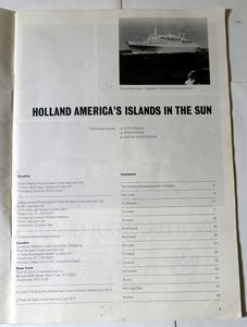 Holland America Cruises Islands In The Sun Onboard Magazine Rotterdam Nieuw Amsterdam Statendam 1973 - TulipStuff