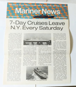 Holland America Cruises Mariner News Newsletter Issue No. 1 March 1974 - TulipStuff