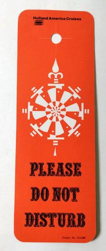 Holland America Cruises 1970's Door Sign Do Not Distrub / Room Service - TulipStuff