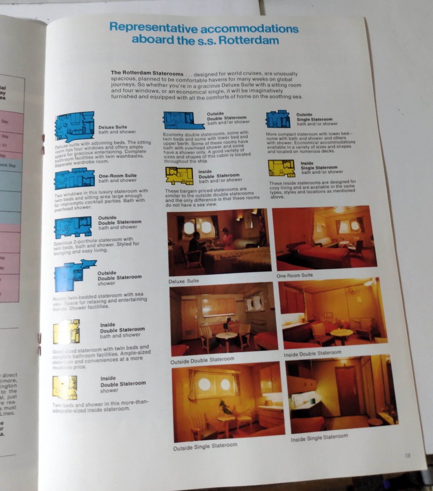 Holland America Cruises ss Rotterdam 1975 Nassau Bermuda Brochure - TulipStuff
