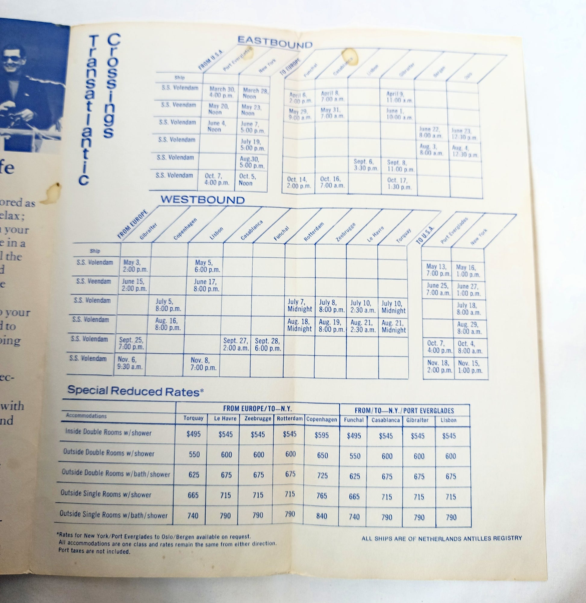 Holland America 1974 Transatlantic Crossings Veendam Volendam - TulipStuff