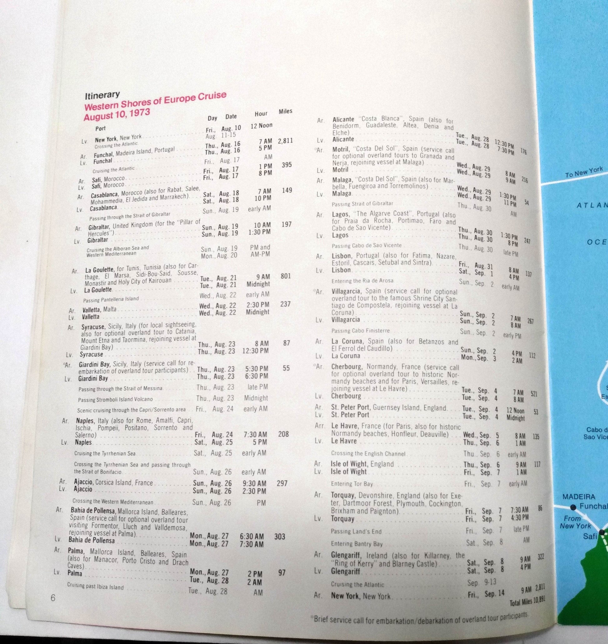 Holland America Veendam Volendam 1973 Mediterranean Cruises Brochure - TulipStuff