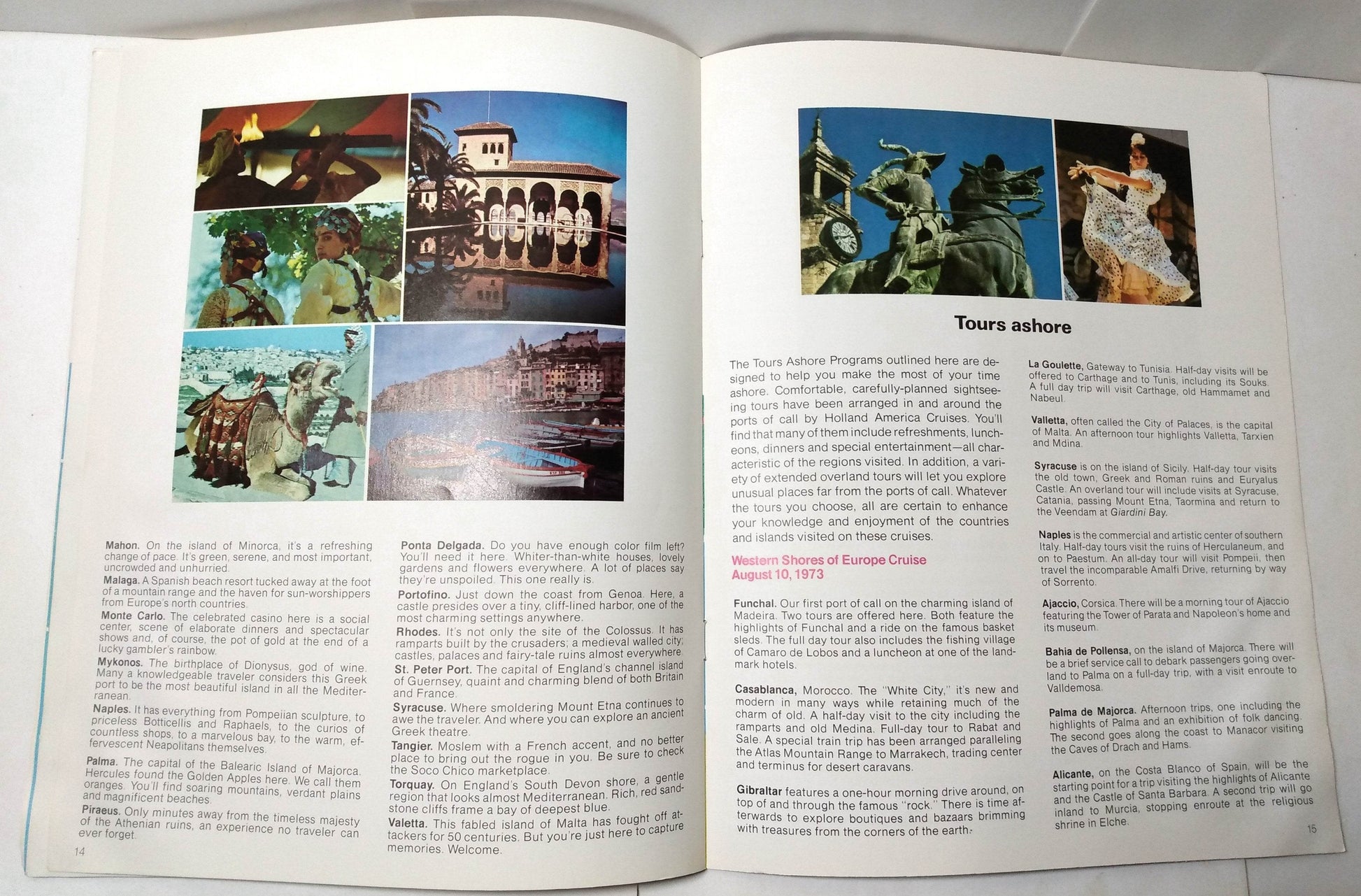 Holland America Veendam Volendam 1973 Mediterranean Cruises Brochure - TulipStuff