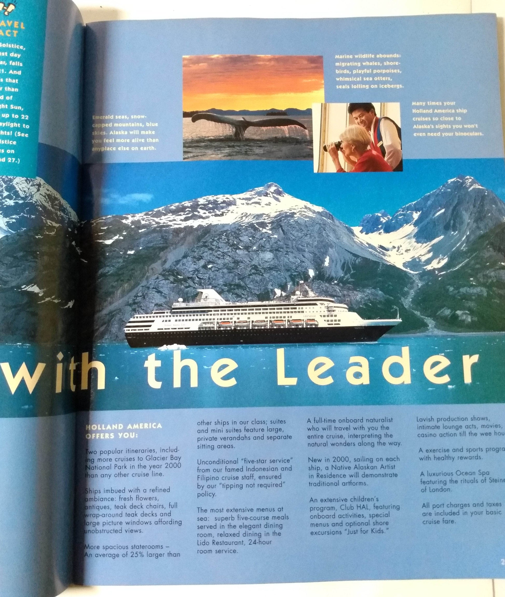 Holland America Cruises And CruiseTours 2000 Alaska Brochure - TulipStuff