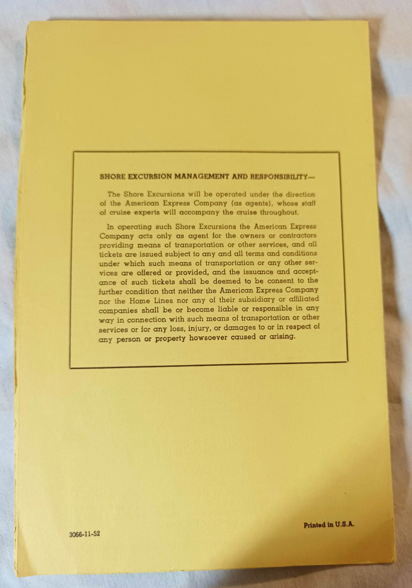 Home Lines Italia West Indies Cruises Shore Excursion Programs 1953 - TulipStuff