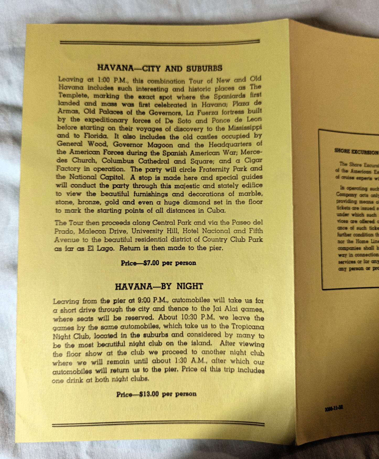 Home Lines Italia West Indies Cruises Shore Excursion Programs 1953 - TulipStuff