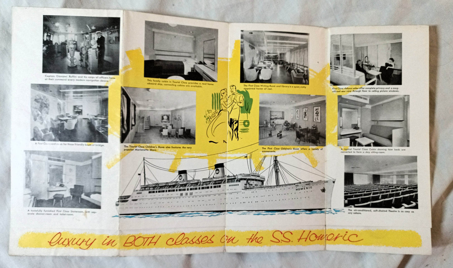 Home Lines ss Homeric Brochure Canada 1955 ex-Mariposa - TulipStuff