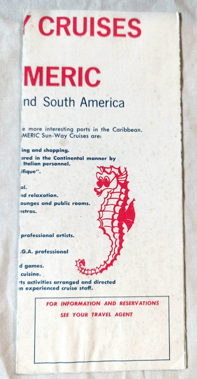 Home Lines ss Homeric 1963-64 Sun-Way West Indies Cruises Brochure - TulipStuff