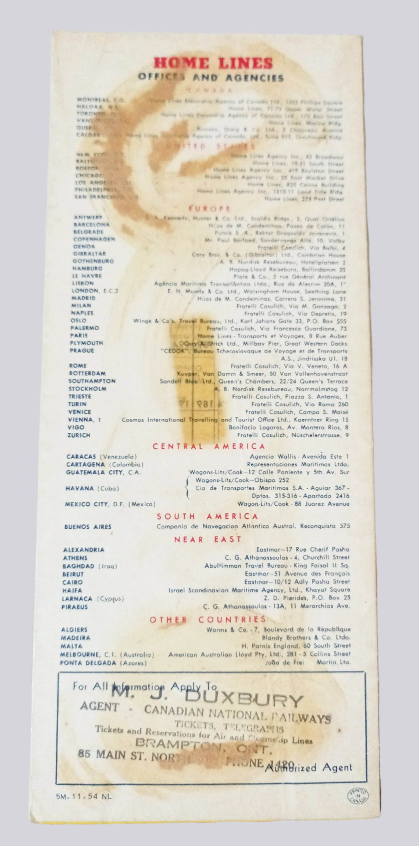 Home Lines ss Homeric Quebec Europe Brochure 1955 ex-Mariposa - TulipStuff