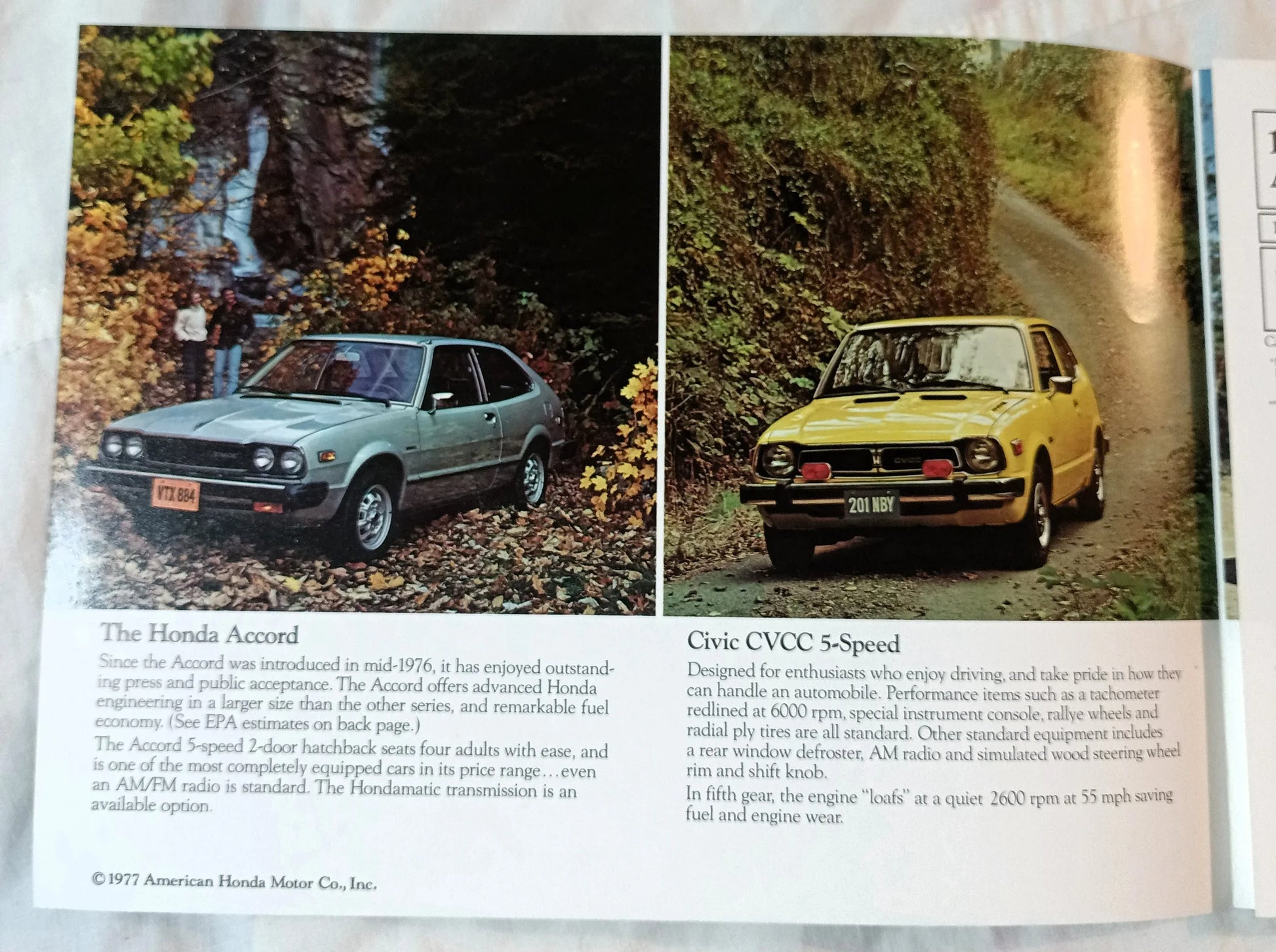 Honda 1977 US Full Line Dealer Sales Brochure Accord Civic CVCC - TulipStuff