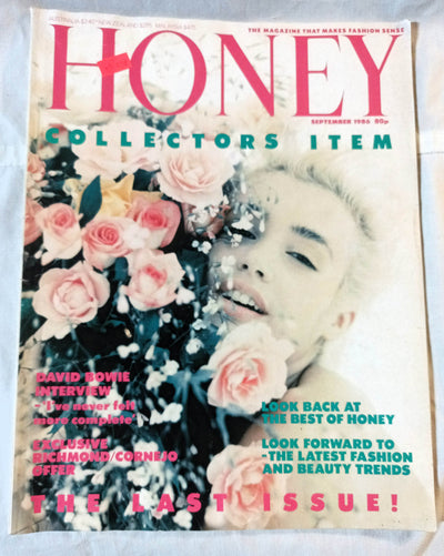 Honey Magazine September '86 Final Issue David Bowie Interview Fashion - TulipStuff