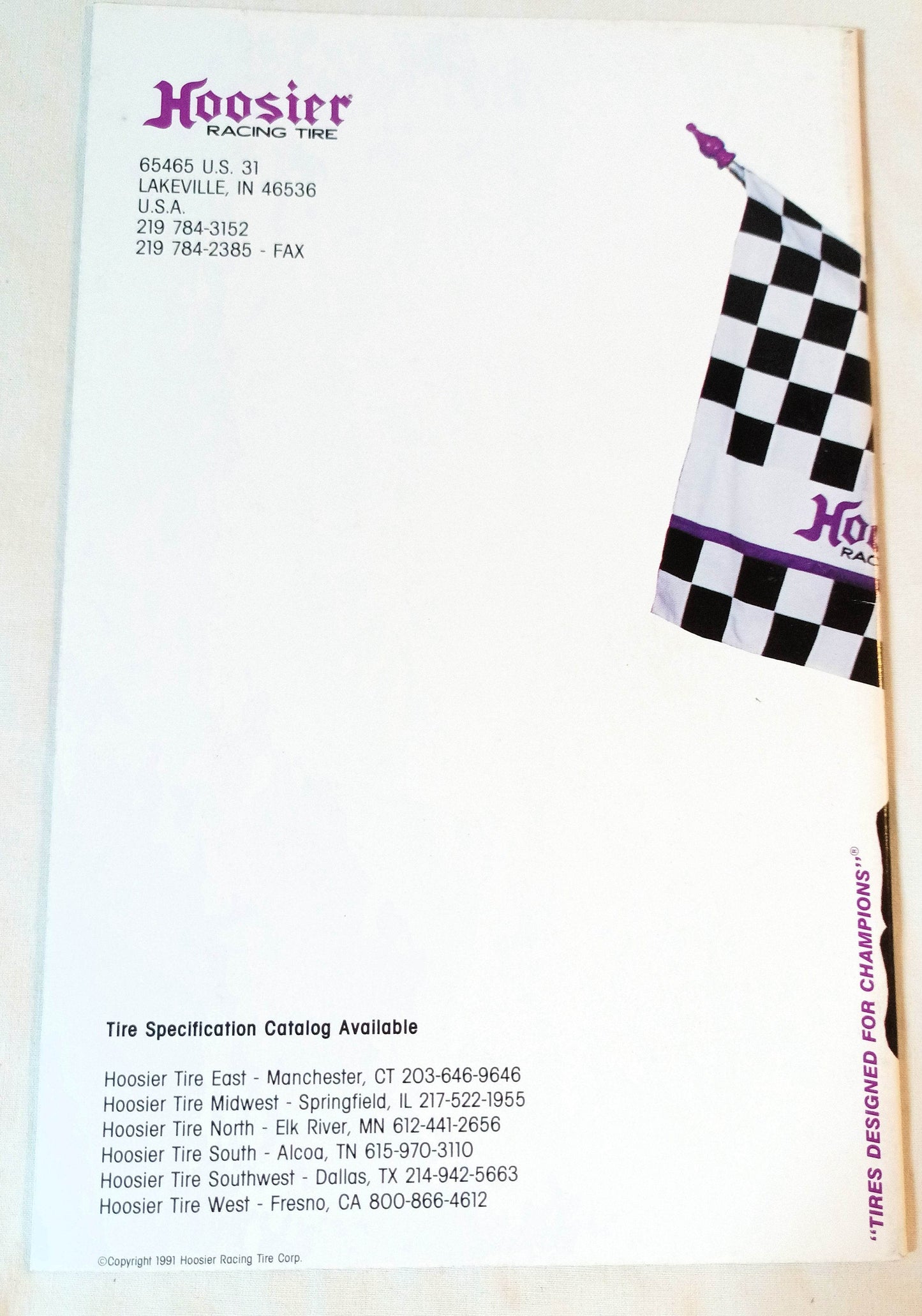 Hoosier Racing Tire 1991 Apparel Catalog Jeff Gordon - TulipStuff