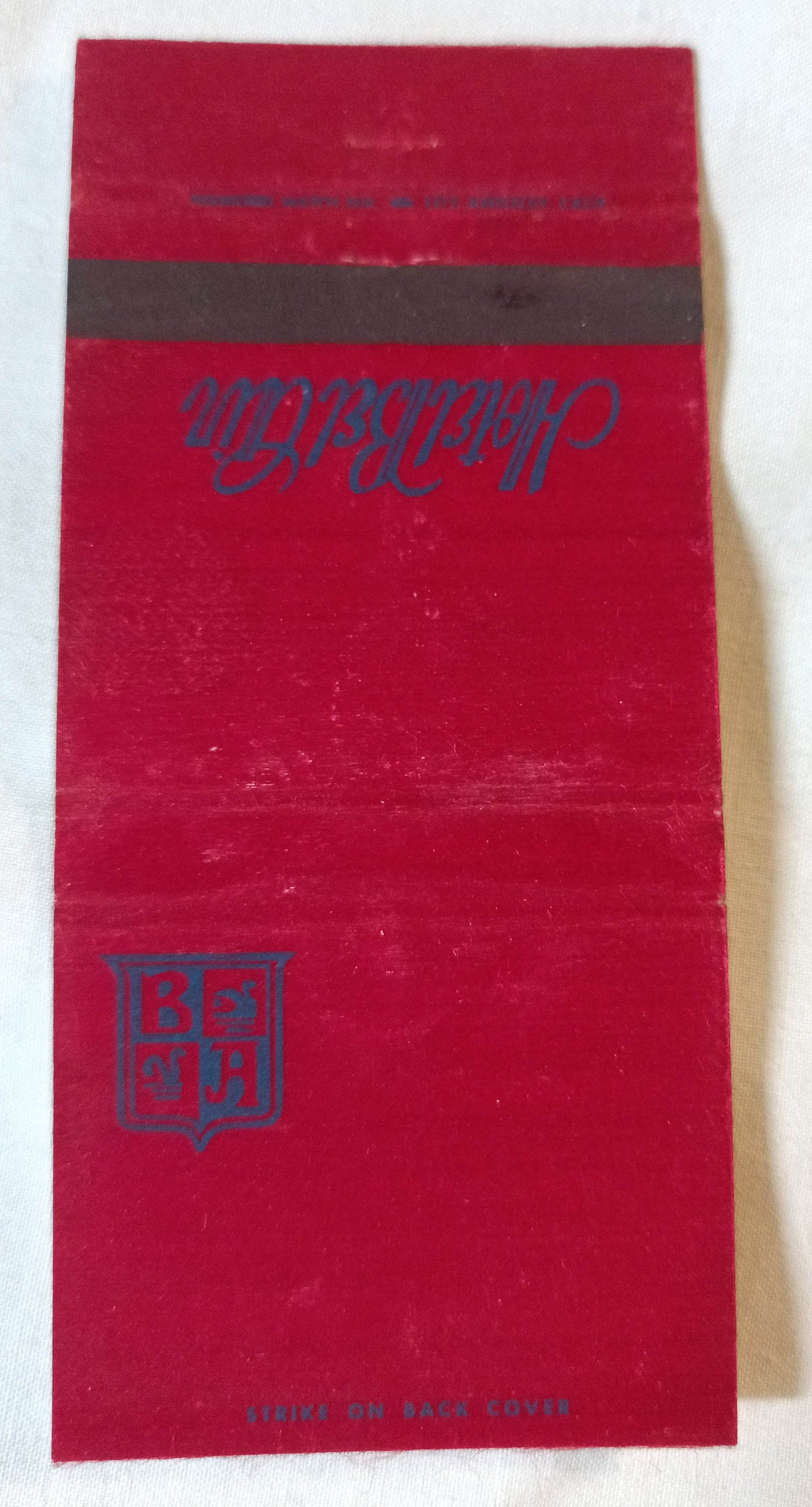 Hotel Bel-Air Los Angeles California Matchbook Cover 1970's - TulipStuff
