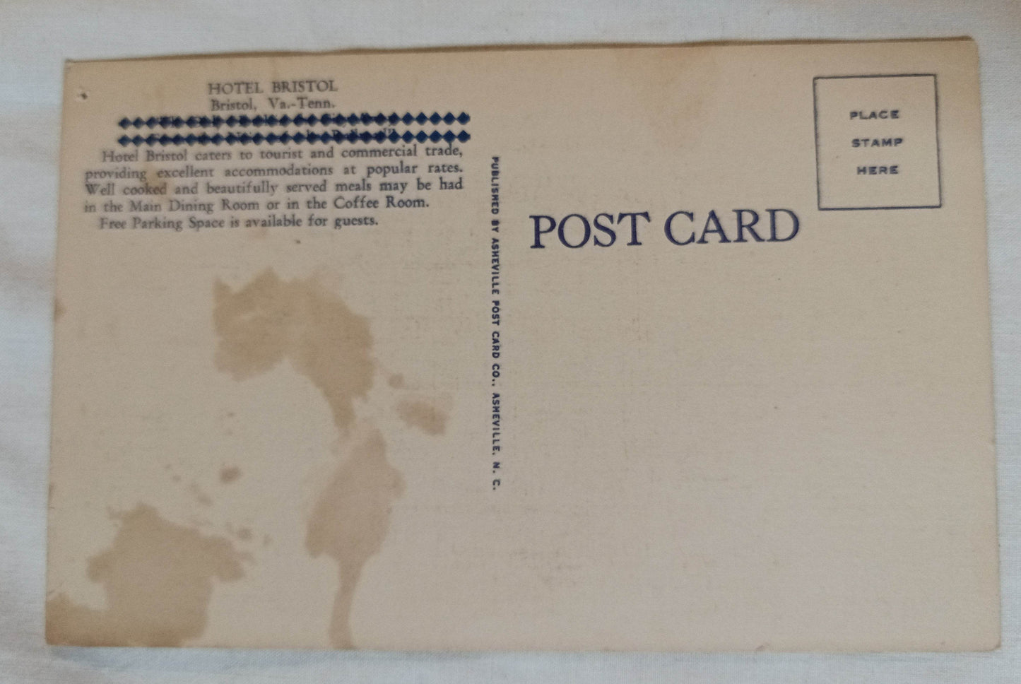 Hotel Bristol Cumberland/Moore St Bristol Virginia Linen Postcard 1940's - TulipStuff