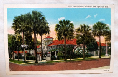 Hotel Qui-Si-Sana Green Cove Springs Florida Postcard 1939 - TulipStuff