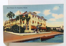 Load image into Gallery viewer, Hotel Bennett By-the-Sea St Augustine Florida Linen Postcard 1955 - TulipStuff
