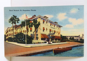 Hotel Bennett By-the-Sea St Augustine Florida Linen Postcard 1955 - TulipStuff