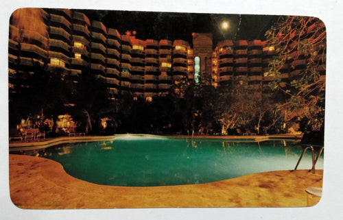 Hotel Sol Caribe Night View Of Pool Cozumel Mexico 1970's Postcard - TulipStuff