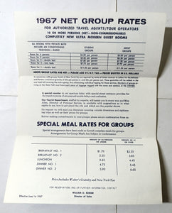 Hotel Taft Times Square 7th Ave New York City 1967 Rate Register Brochure - TulipStuff