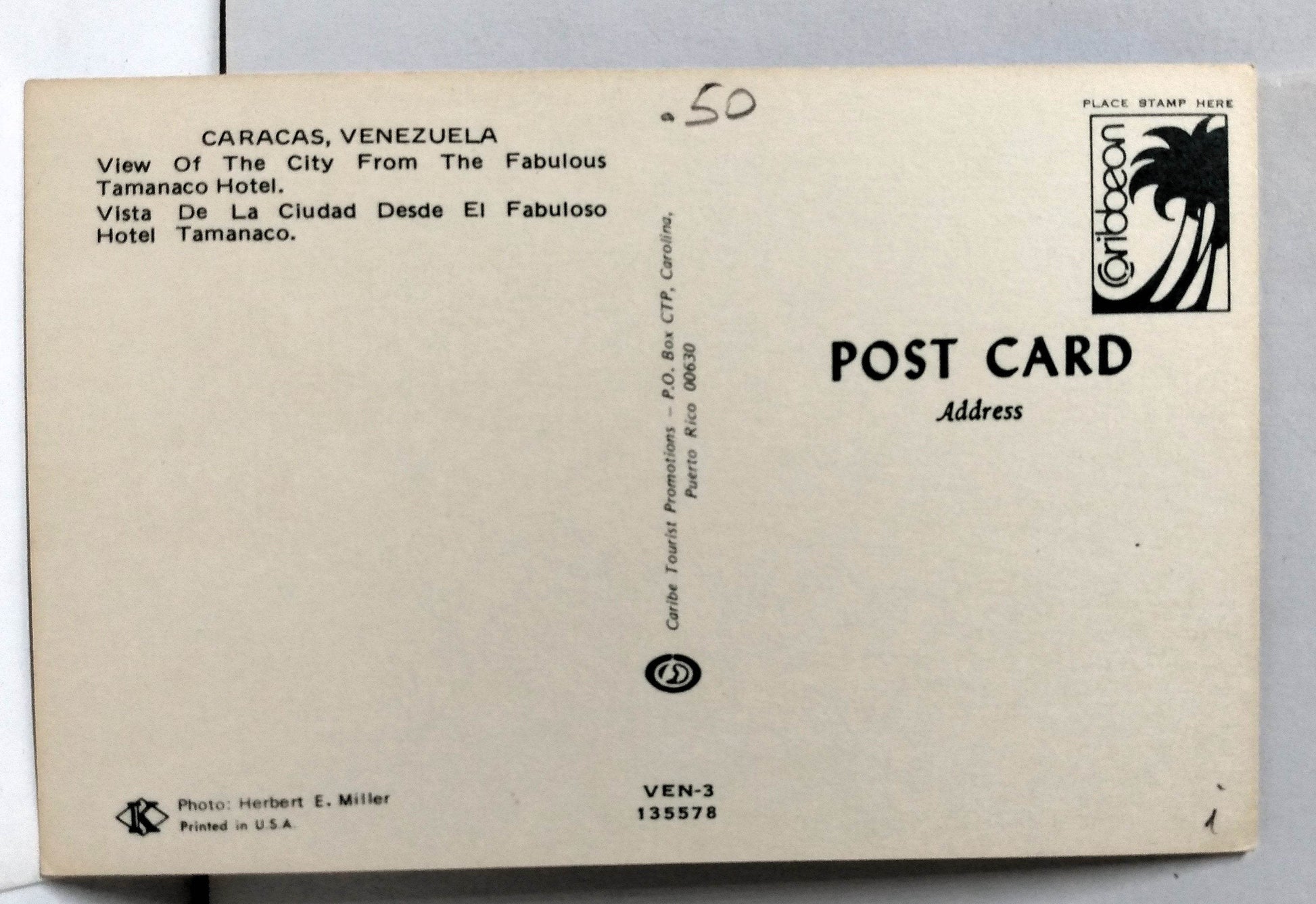 Tamanaco Hotel Pool View Of Caracas Venezuela Postcard 1970's - TulipStuff