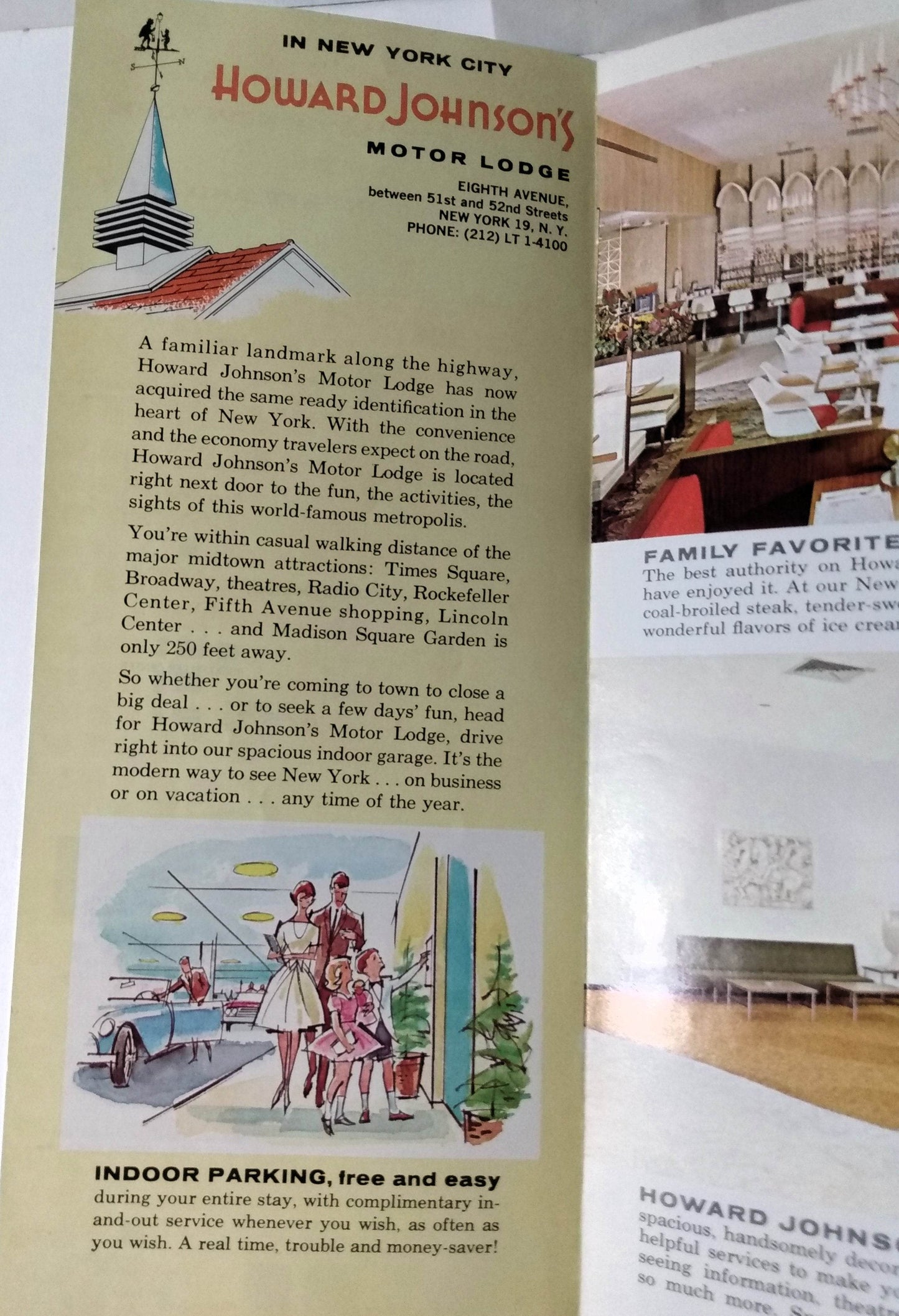 Howard Johnson's Motor Lodge New York City 8th Ave Early 1960's Brochure - TulipStuff