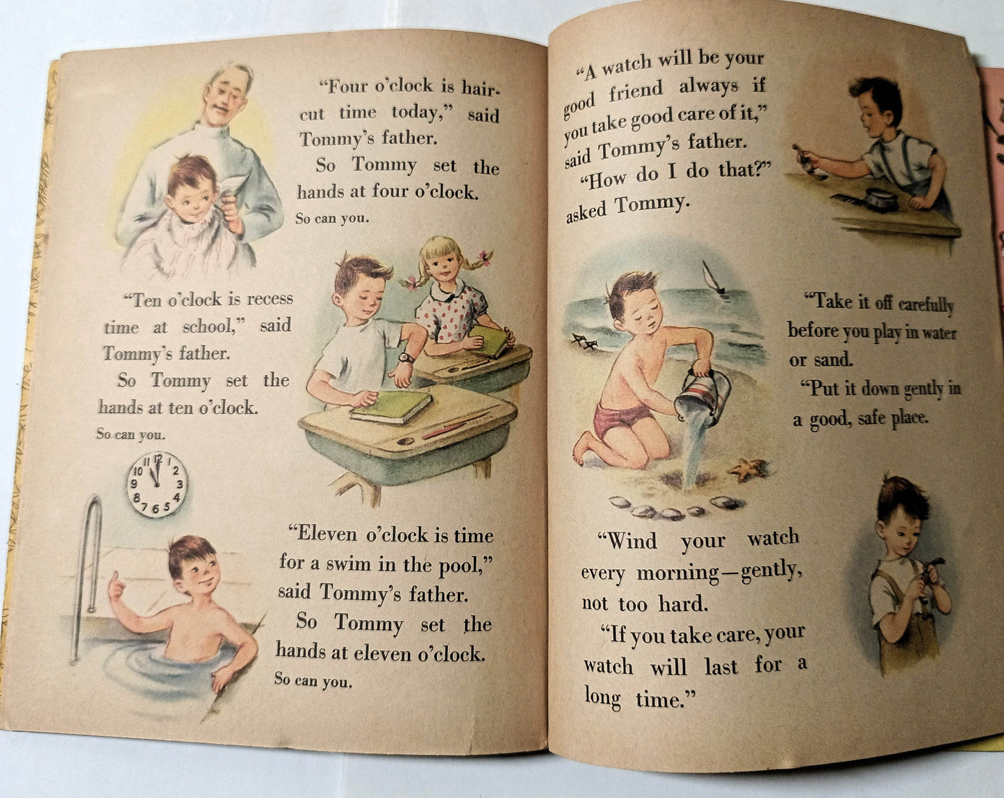How To Tell Time Jane Werner Watson Little Golden Activity Book 1957 - TulipStuff