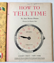 Load image into Gallery viewer, How To Tell Time Jane Werner Watson Little Golden Activity Book 1957 - TulipStuff
