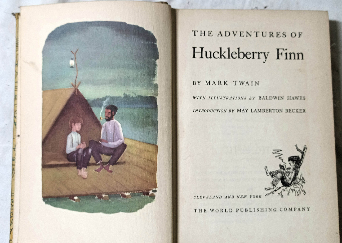 The Adventures Of Huckleberry Finn Mark Twain Hardcover 1947 - Tuliptuff