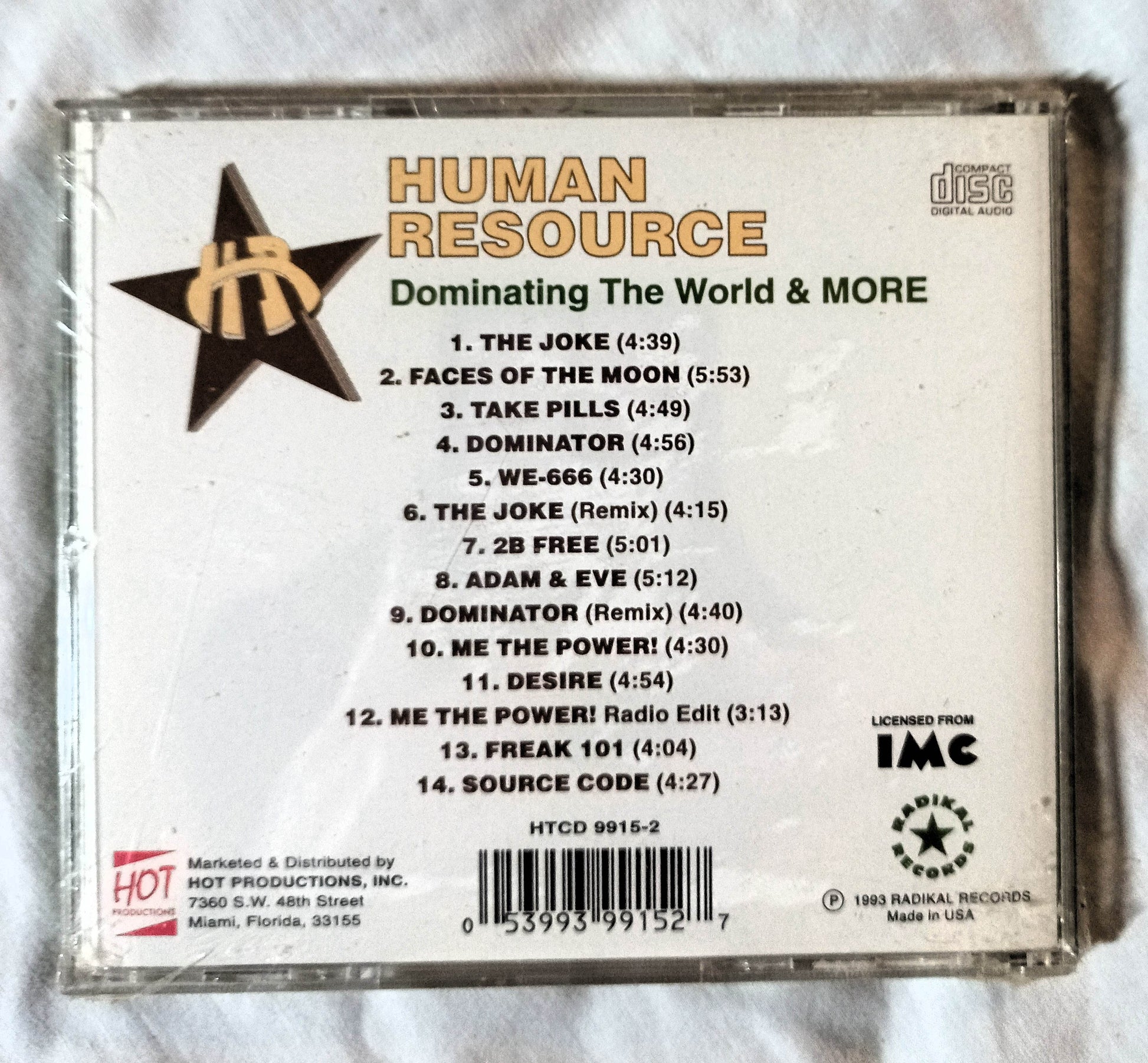 Human Resource Dominating The World & More Techno Album CD 1993 - TulipStuff