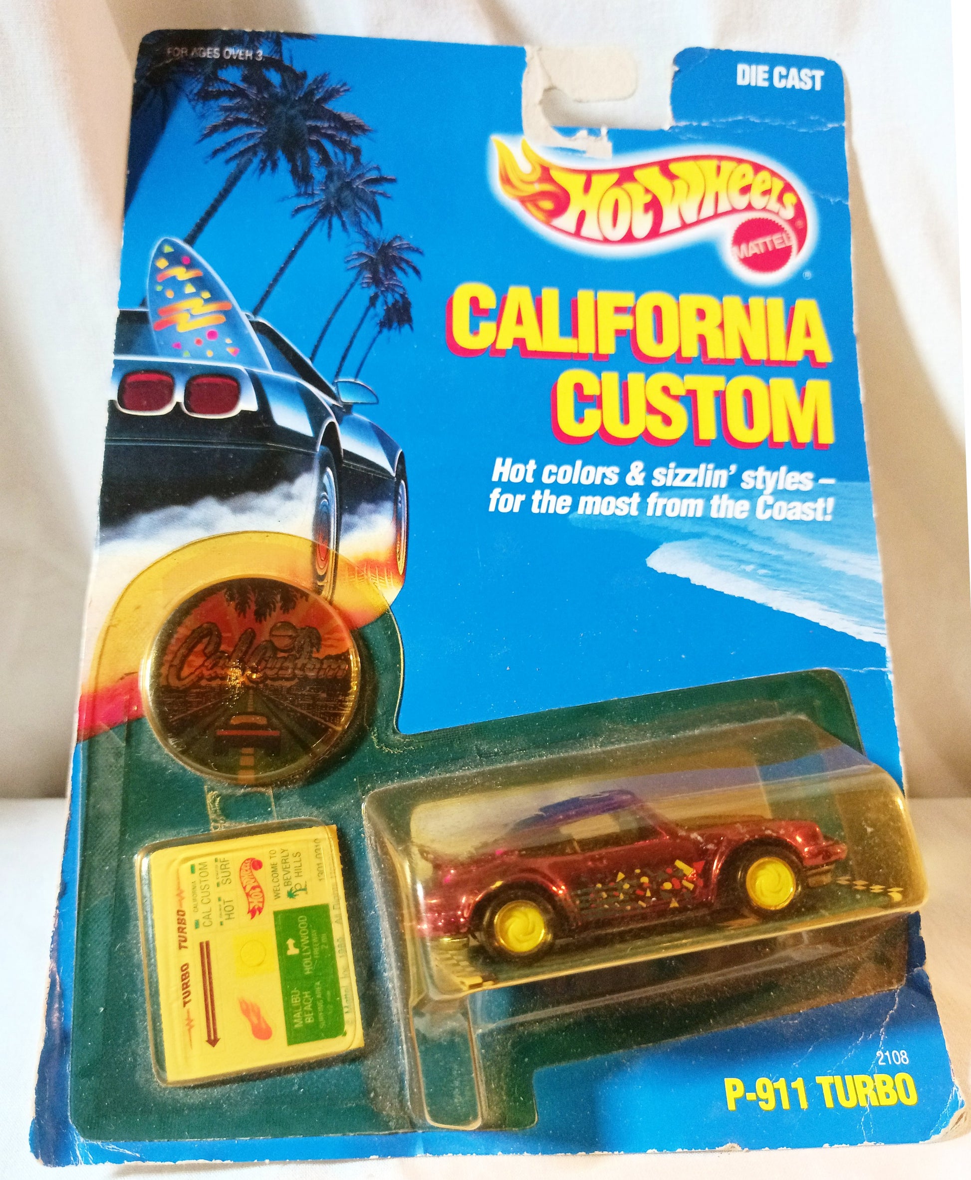 Hot Wheels California Custom Porsche P-911 Turbo Purple Chrome 1990 - TulipStuff